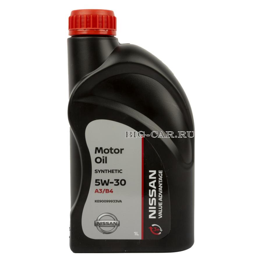 Масло моторное синтетическое Motor Oil 5W-30, 1л NISSAN KE90099933VA купить  в интернет-магазине Big-Car.ru