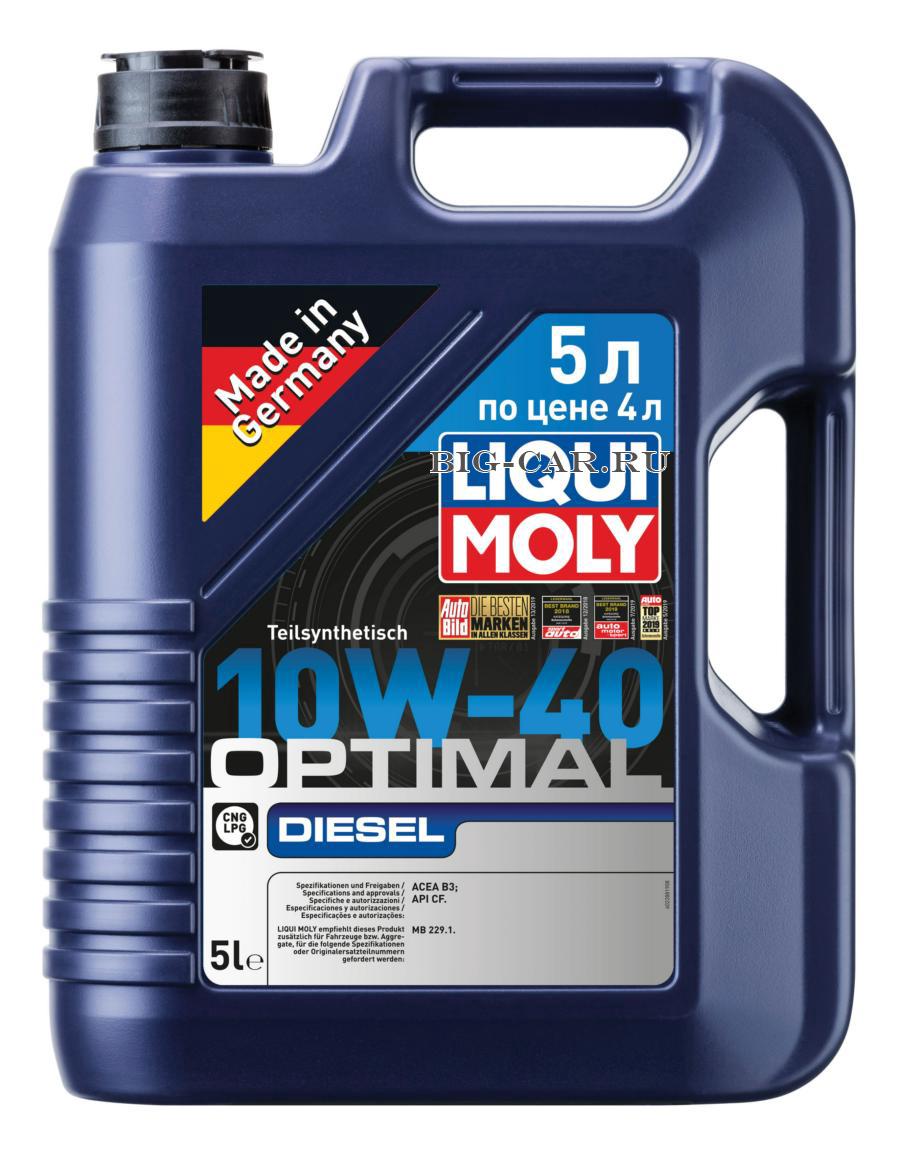 Полусинтетическое моторное масло Optimal Diesel 10W-40 LIQUI MOLY 2288  купить в интернет-магазине Big-Car.ru