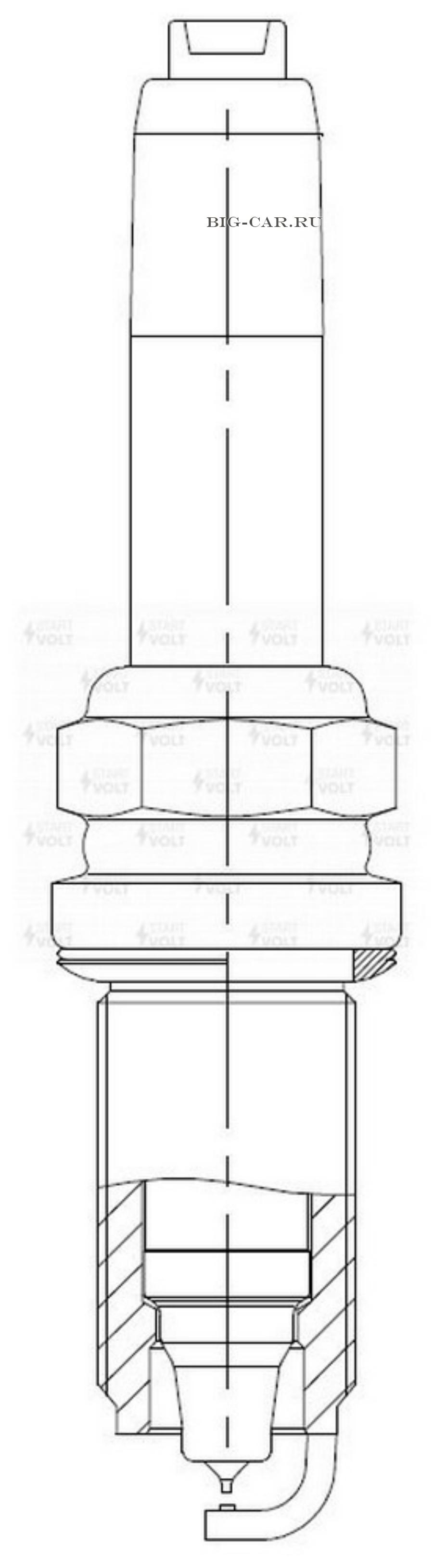 Свеча зажигания для а/м VAG A3 (17-)/Q3 (19-)/TT (16-) 2.5T Ir+Pt (VSP  1815) STARTVOLT VSP1815 купить в интернет-магазине Big-Car.ru