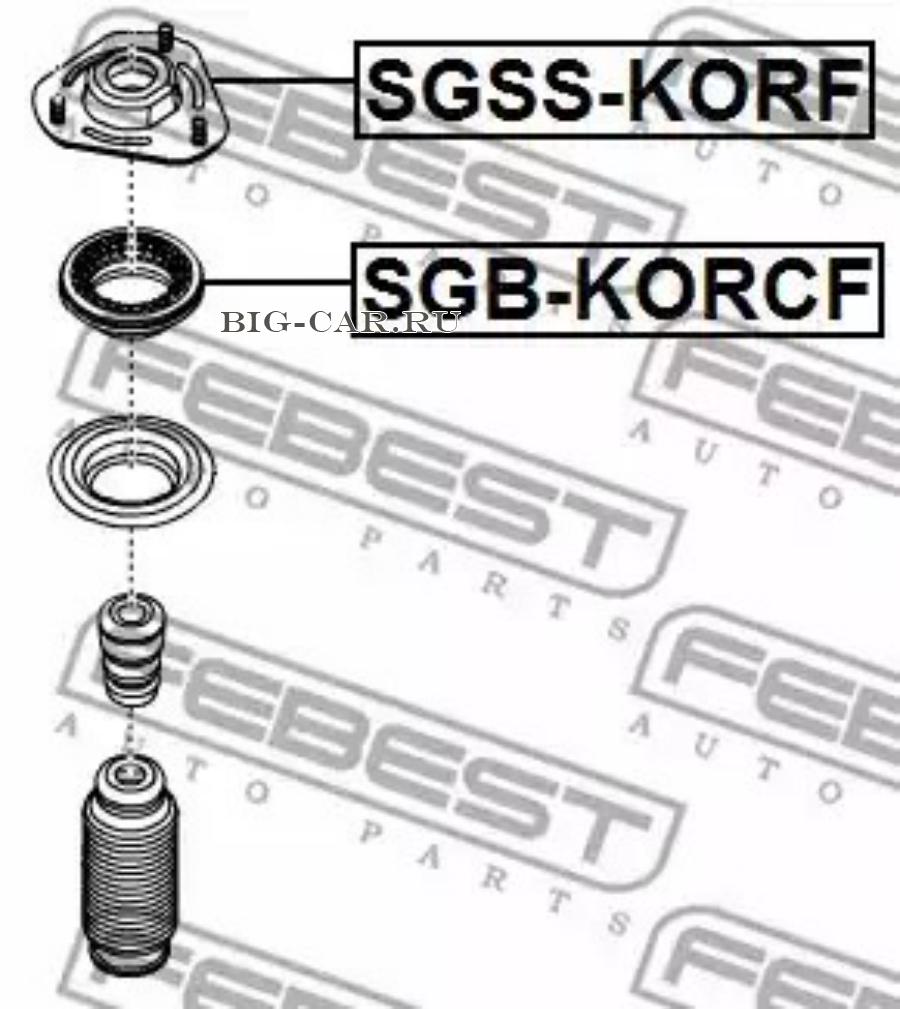 Подшипник качения, опора стойки амортизатора FEBEST SGBKORCF купить в  интернет-магазине Big-Car.ru