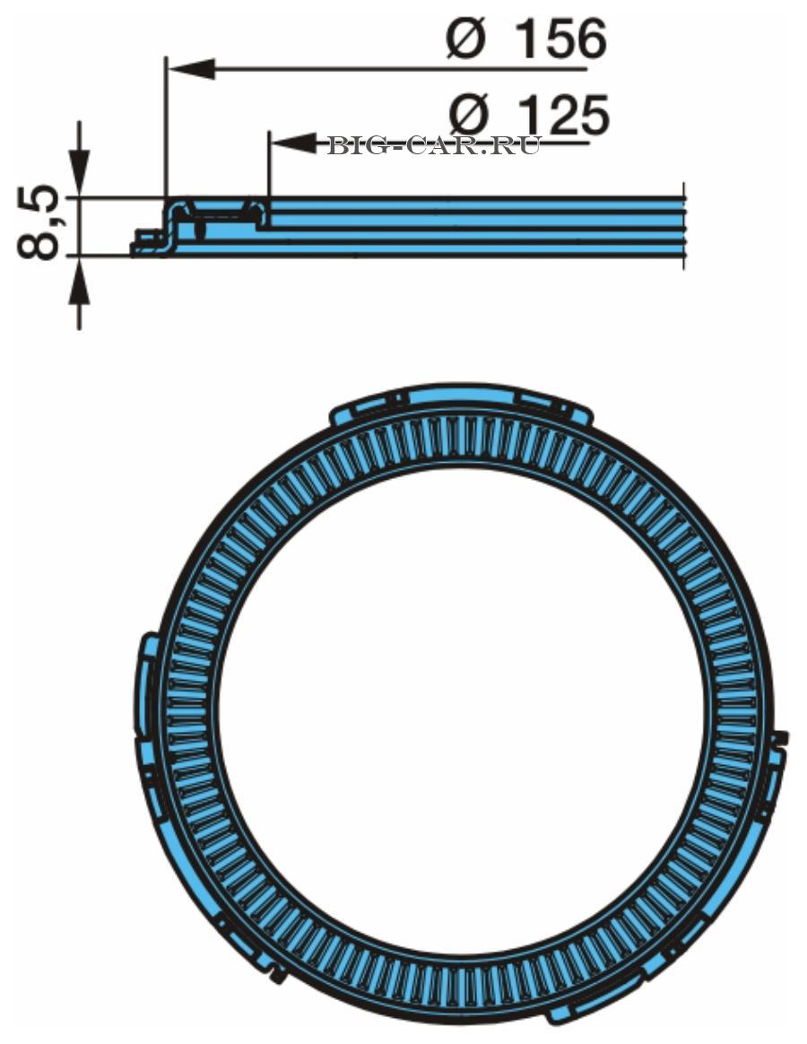 Кольцо ABS 125,0 x 156,0 x 8,5 mm BPW 0331008510 купить в интернет-магазине  Big-Car.ru