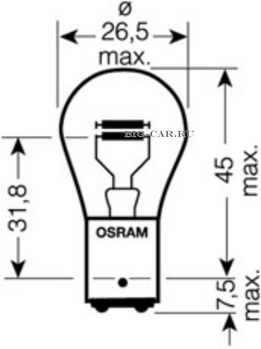 Лампа P21/5W 24V 21/5W BAY15d TRUCKSTAR PRO +100% больше света 1 шт. OSRAM  7537TSP купить в интернет-магазине