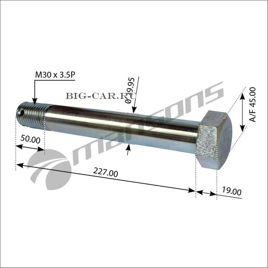 Болт М30х225 полурессоры без гайки MANSONS 100549 купить в  интернет-магазине Big-Car.ru