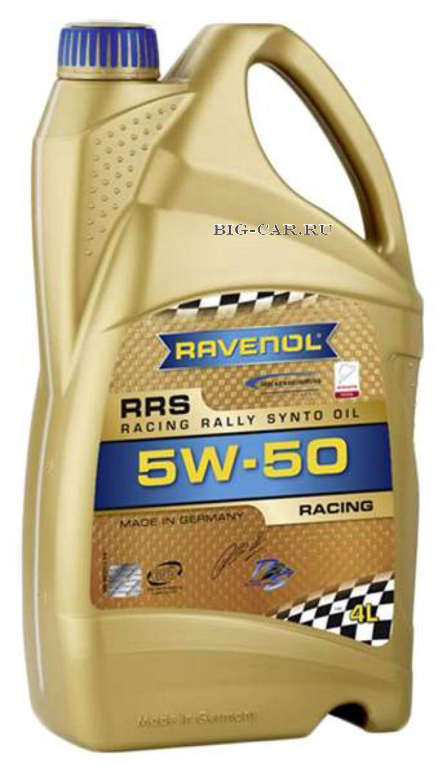 Масло моторное полусинтетическое RRS 5W-50, 4л RAVENOL 114210000401999  купить в интернет-магазине Big-Car.ru