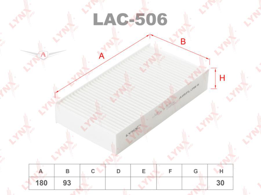 LAC506 LYNXAUTO Фильтр, воздух во внутренном пространстве