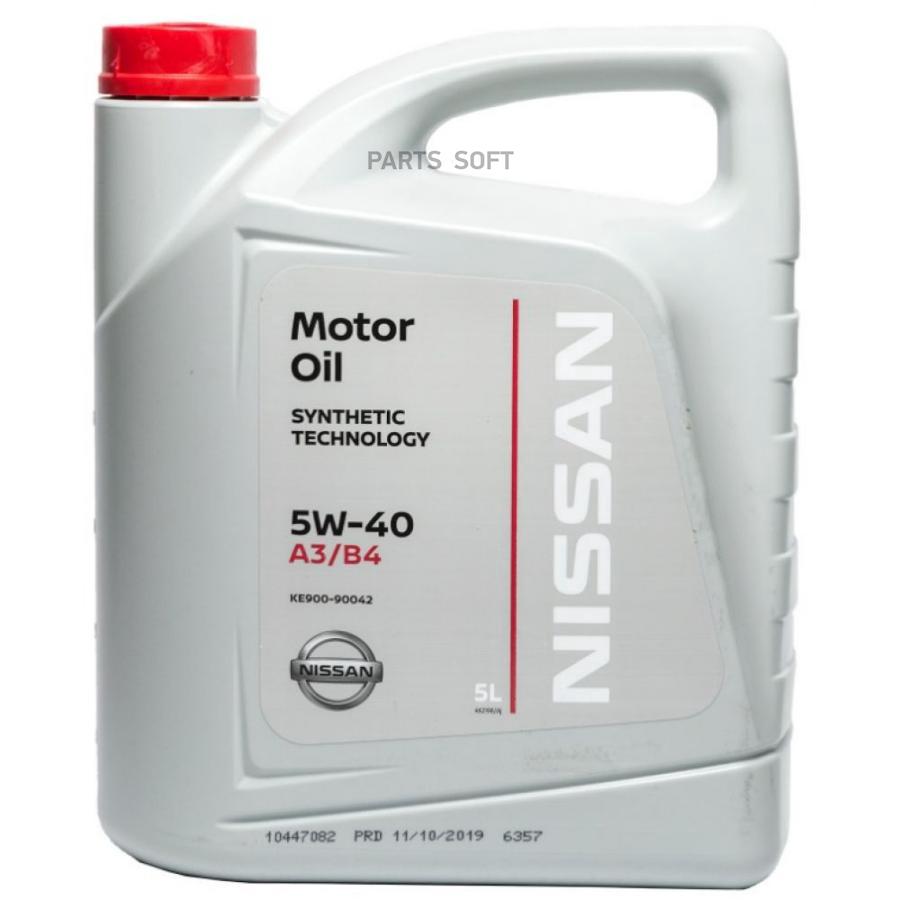 KE90090042 NISSAN Масло моторное синтетическое Motor Oil 5W-40, 5л