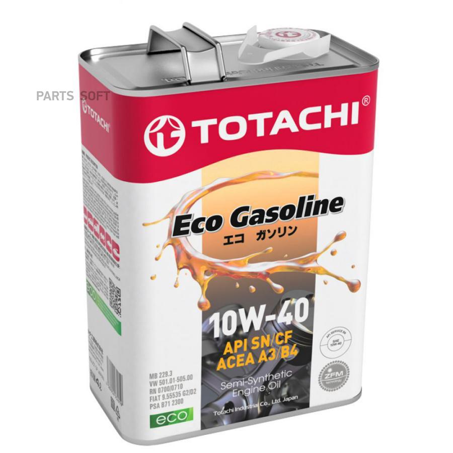 10904 TOTACHI Масло TOTACHI Eco Gasoline 10W-40 SN/CF п/с 4л
