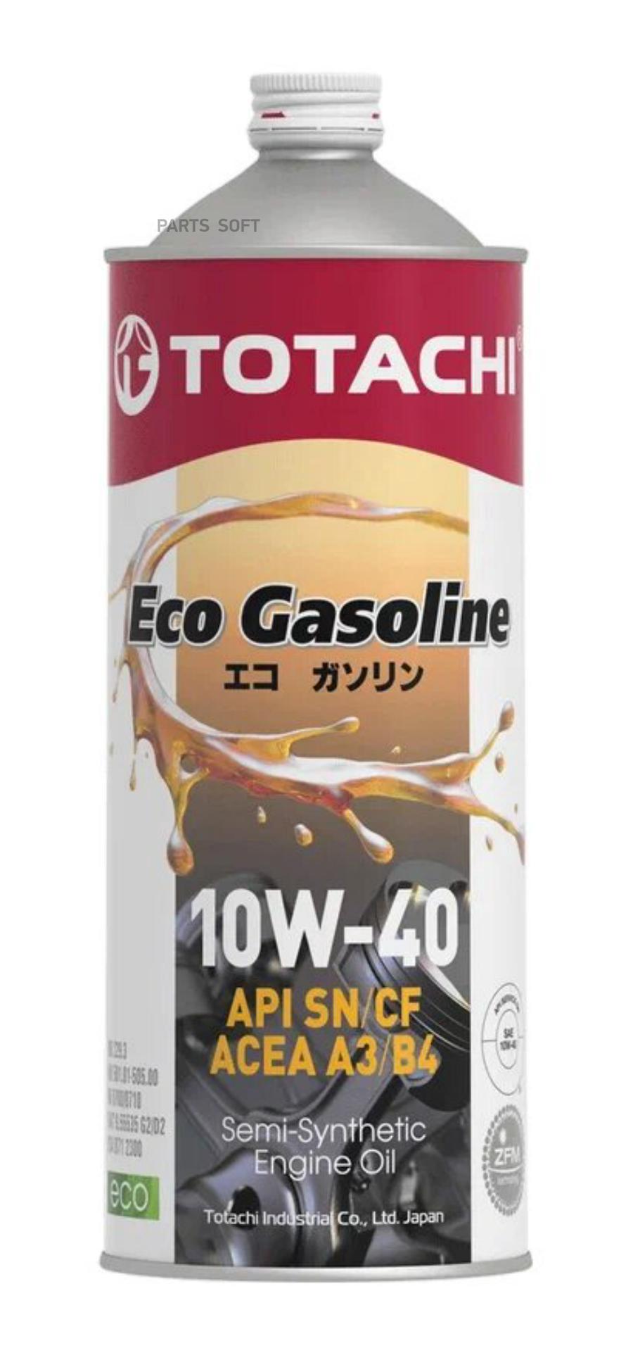 10901 TOTACHI Моторное масло TOTACHI Eco Gasoline SN/CF 10W-40, 1л