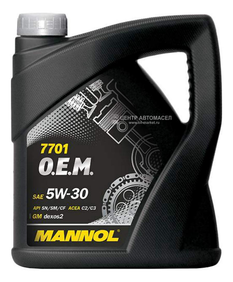 1077 MANNOL Масло моторное синтетическое 7701 O,E,M, for Chevrolet Opel 5W-30, 4л