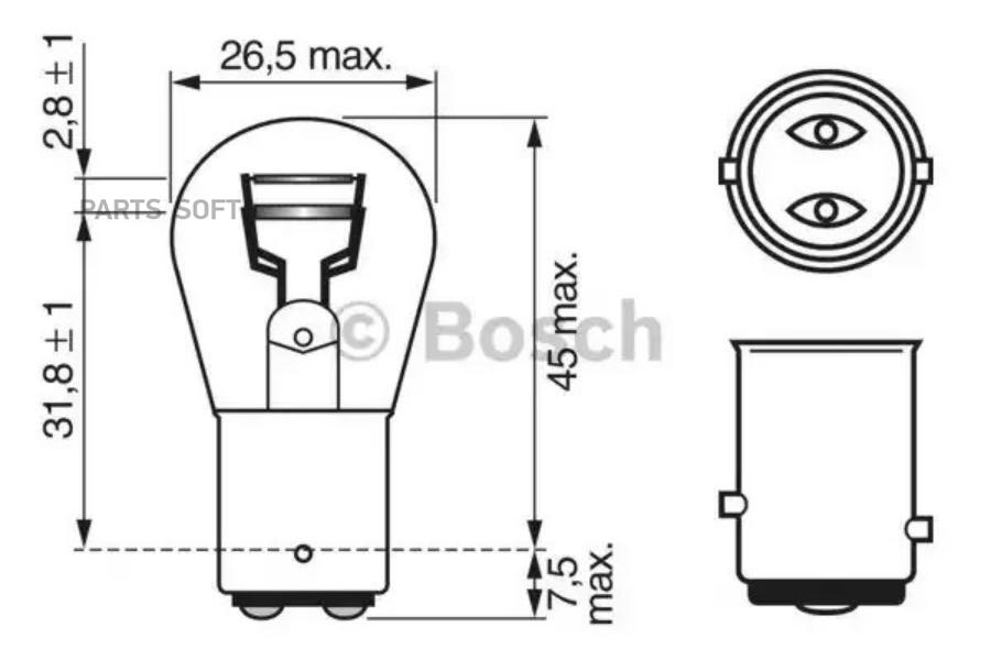 Автомобильная лампа накаливания Goodyear P21/5W 12V 21/5W BAY15d