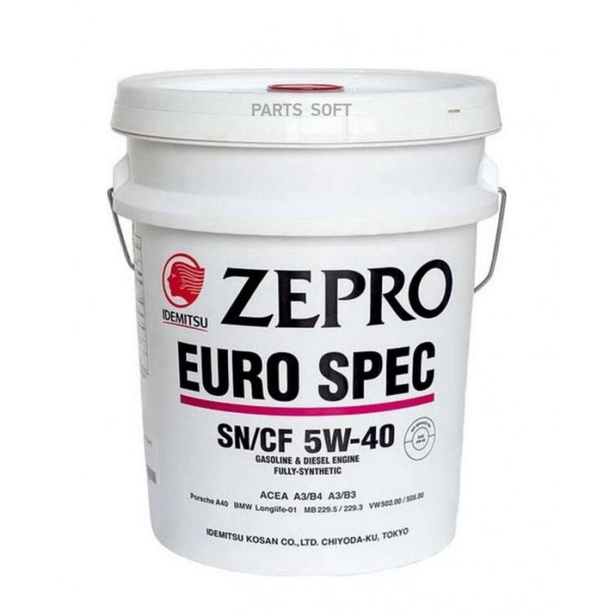 IDEMITSU 1849020 Масло моторное синтетическое Zepro Euro Spec SN/CF 5W-40,  20л купить в Санкт-Петербурге | автозапчасти-спб.рф