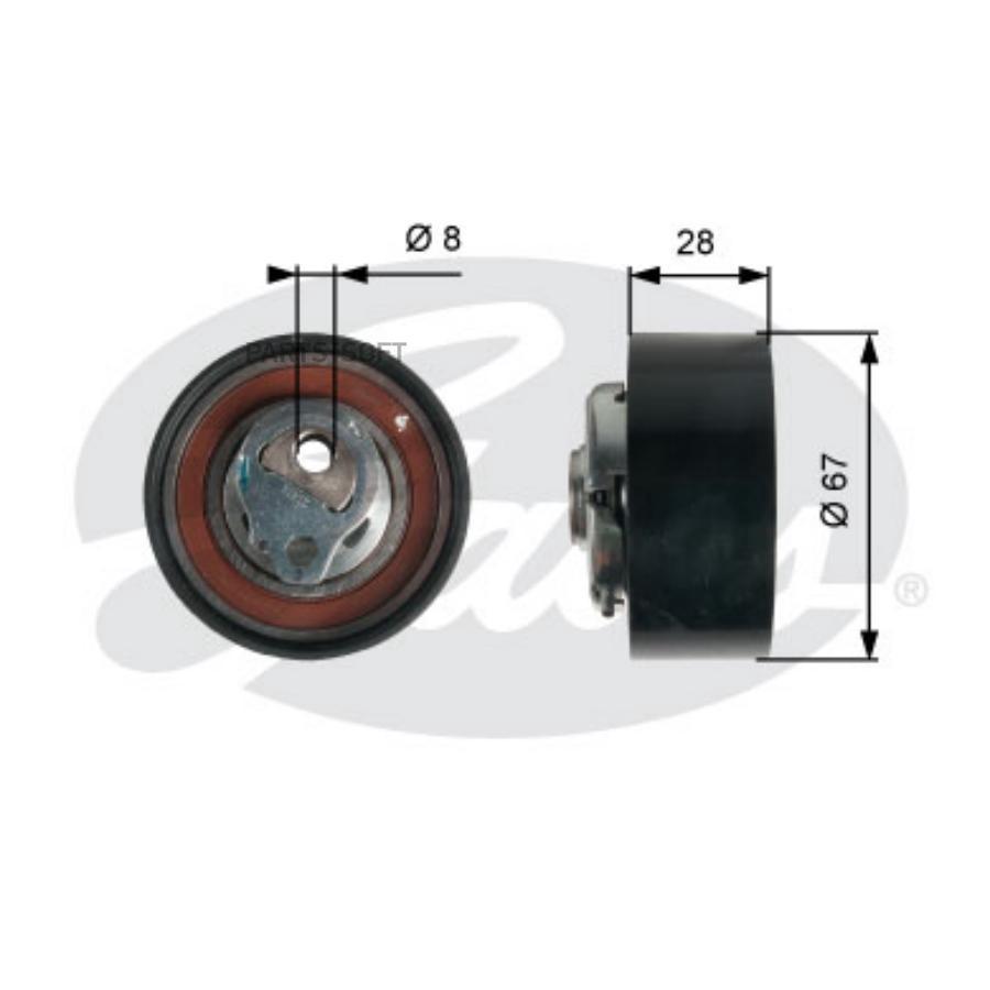 T43136 Натяжной ролик, ремень ГРМ GATES купить в каталоге интернет магазина  Авто-Мото.ру по выгодной цене
