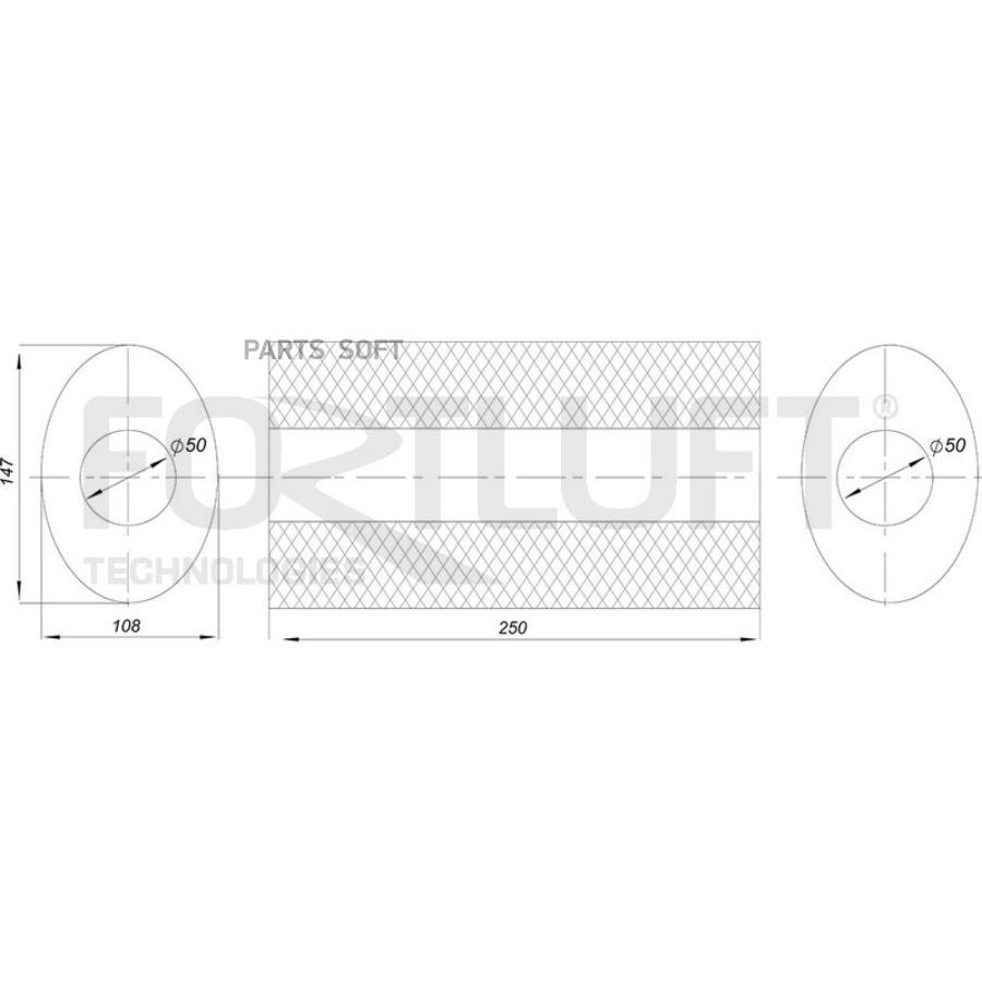 109AL Универсальный глушитель 109AL 147x108x250 труба 50 FORTLUFT купить в  каталоге интернет магазина Авто-Мото.ру по выгодной цене